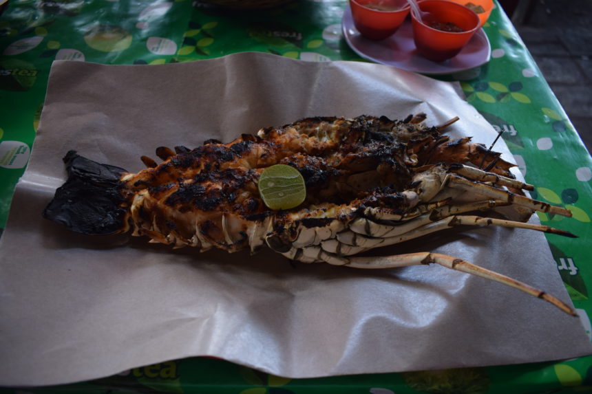 whole grilled lobster at Warung Jegeg