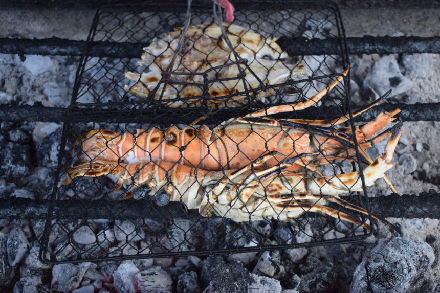 a lobster on the barbecue without sauce