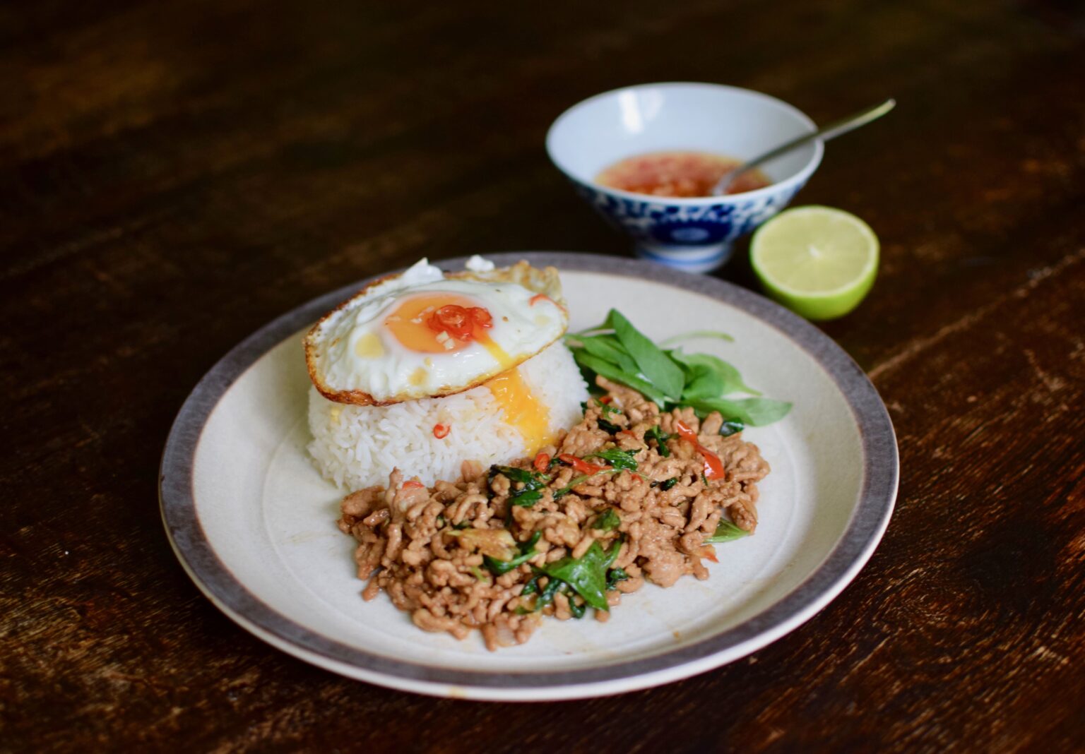 Authentic Thai Basil Minced Pork Pad Kra Pao Moo Saap Make That Dish
